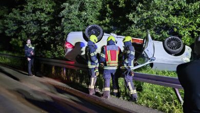 Bergheim: Eine verletzte Person bei Verkehrsunfall - PKW überschlug sich auf A61